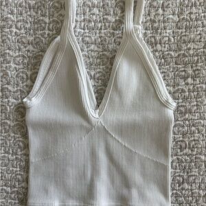FP Movement by Free People White Ribbed Tank Top